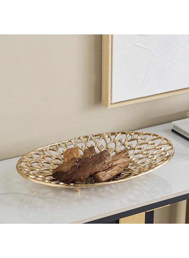 Home Box Aurum Aluminium Platter Gold for Home Decor - Image 1
